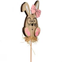 Article Lapin de Pâques avec lunettes Piquets en bois 8,5cm 12pcs