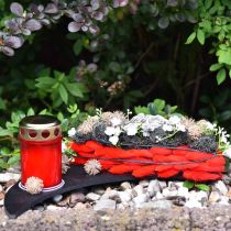Article Lampe funéraire cylindrique rouge Ø6cm H10cm 12 pcs