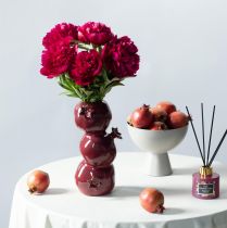 Article Vase en céramique fleur de grenade rouge foncé H23,5cm