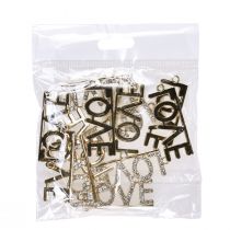 Article Pendentif décoratif Saint Valentin Amour métal argent 4cm 12pcs