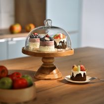 Article Assiette en bois avec cloche à fromage décorative en verre Ø27cm H31cm
