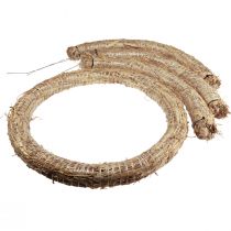 Article Couronne décorative en paille naturelle, Ø50cm, couronne artisanale en paille naturelle, décoration de table et à suspendre à faire soi-même, 55cm