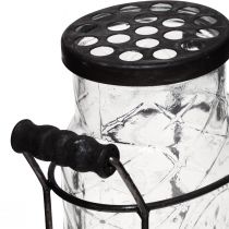 Article Vase en verre avec couvercle, porte-bouteille 16,5×8,5×18,5cm