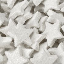 Article Étoiles décoratives scintillantes crème 2,5 cm – Lot de 96