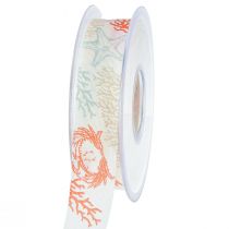 Article Ruban décoratif ruban cadeau maritime corail 25mm 18m