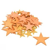 Article Étoiles décoratives en bois orange – 48 pièces, 3 tailles