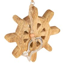 Article Décoration volant en bois pendentif poisson métal Ø12cm 2pcs