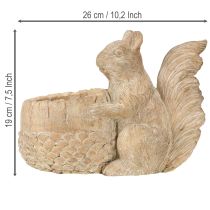 Article Jardinière en pierre reconstituée avec décor d'écureuil 26×14×19cm