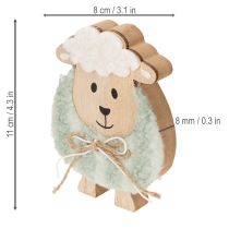 Article Moutons décoratifs en bois, adorables figurines pour le printemps et Pâques, décoration de table, 11 cm, lot de 6