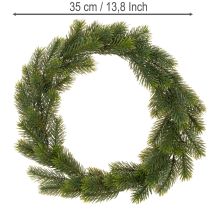 Article Couronne artificielle en branches de sapin vert 35 cm pour décoration de porte