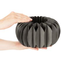 Article Anneaux décoratifs citrouille en papier nid d'abeille 24 cm gris foncé, lot de 4