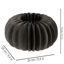 Article Anneaux décoratifs citrouille en papier nid d'abeille 24 cm gris foncé, lot de 4