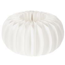 Article Citrouille en papier nid d'abeille blanche ronde 24 cm pour décorations automnales et compositions florales (4 pièces)
