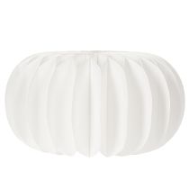 Article Citrouille en papier nid d'abeille blanche ronde 24 cm pour décorations automnales et compositions florales (4 pièces)
