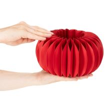 Article Ensemble de 4 citrouilles en papier alvéolé rouge 24 cm décoratives pour table