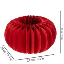 Article Ensemble de 4 citrouilles en papier alvéolé rouge 24 cm décoratives pour table