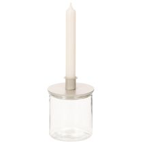 Article Chandelier rond crème en métal pour bougies chandelles, 10 cm, lot de 2