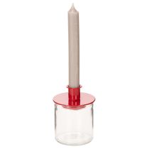 Article Photophores en verre transparent rond 8 cm par 3