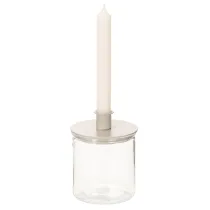 Article Photophores en verre transparent rond 12 cm – Lot de 2