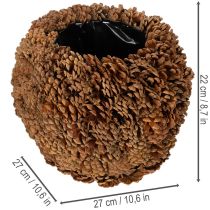 Article Cache-pot décoratif en pommes de pin rond 27 cm marron naturel