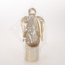 Article Figurine ange porte-bougie en métal doré 27 cm