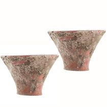 Article Pot en résine Pot en argile Pot de fleurs Terre cuite Vintage H7cm 2pcs