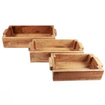 Article Boîte à planter jardinière en bois 48,5/40,5/32,5 cm lot de 3