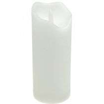 Bougie LED avec minuteur bougie pilier blanche en cire véritable H17cm