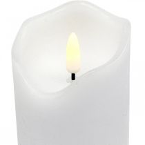 Bougie LED avec minuteur bougie pilier blanche en cire véritable H17cm