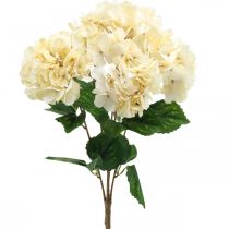 Bouquet d&#39;hortensias fleurs artificielles jaune 5 fleurs 48cm