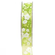Article Ruban de printemps avec fleurs ruban cadeau vert 20mm 20m