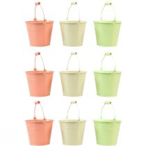 Article Seau avec anse jardinière métal pastel Ø10cm H8cm 10pcs