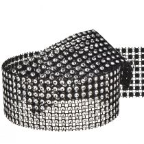 Article Ruban décoratif avec strass ruban strass noir 40mm 2m