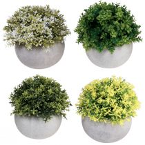 Article Plantes artificielles Buis artificiel 12,5cm×Ø12cm 4pcs