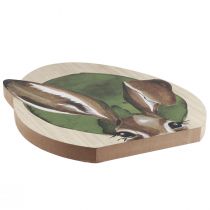 Article Décoration de Pâques lapins en bois décoration couleur naturelle 33cm×45cm