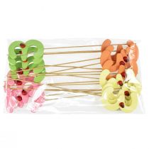 Article Bouchons numérotés anniversaire 3 bouchons fleurs bois 27,5 cm 16 pcs