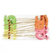 Article Bouchons numérotés anniversaire 5 bouchons fleurs bois 27,5cm 16 pcs