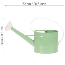 Article Arrosoir décoratif en métal, vert pastel rétro avec détails blancs, pour jardin, balcon et intérieur, 52,5 x 15 x 30 cm