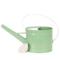 Article Arrosoir décoratif en métal, vert pastel rétro avec détails blancs, pour jardin, balcon et intérieur, 52,5 x 15 x 30 cm