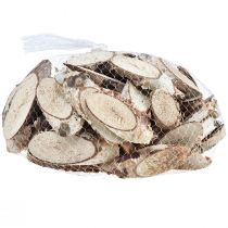 Article Tranches de bois de bouleau tranches de bouleau ovales 4-9cm 450g