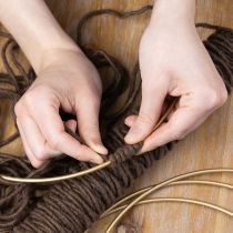 Article Fil à mèche, cordon de laine marron, 55 m, ficelle décorative pour l'art floral et les loisirs créatifs