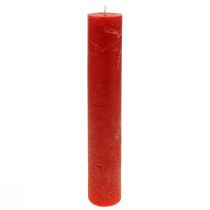 Article Bougies rouges grandes bougies en bâton couleur unie 50x300mm 4 pcs