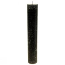Article Grandes bougies, bougies bâton, couleur anthracite unie, 50x300mm, 4 pièces