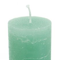 Article Bougies vertes grandes bougies en bâton couleur unie 50x300mm 4 pcs