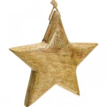 Article Décoration de l&#39;Avent, étoile en bois, étoile de décoration de Noël H9cm 3 pcs