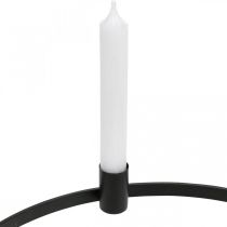 Article Bougie anneau tige bougies bougeoir métal noir Ø35cm