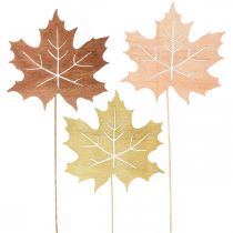 Article Piquet de jardin d&#39;automne en bois de feuille d&#39;érable W9.5cm L31cm 12pcs