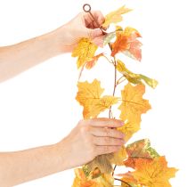 Article Guirlande artificielle en feuilles d’érable 165 cm, décoration automnale multicolore