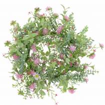 Article Couronne de prairie floquée de trèfle rose, vert Ø30cm