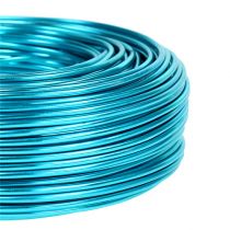 Article Fil d'aluminium Ø2 mm, 500 g, 60 m, turquoise - Fil souple pour loisirs créatifs, idéal pour l'art floral et les créations DIY